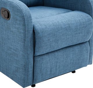 Sillón Relax Reclinable Manual Con Reposapiés Capacidad 125Kg Tejido De Lino 67 × 83 × 107Cm Azul