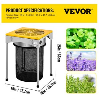 45.7 cm Mesa Hidropónica Trimmer Eléctrico de Hojas y Brotes a 3 Velocidades con 6 Cuchillas Extra