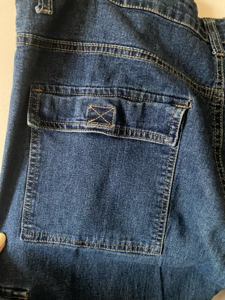 Jeans cargo uomo oversize blu