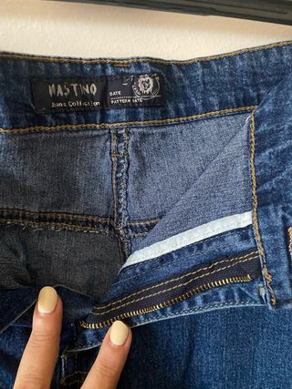 Jeans cargo uomo oversize blu