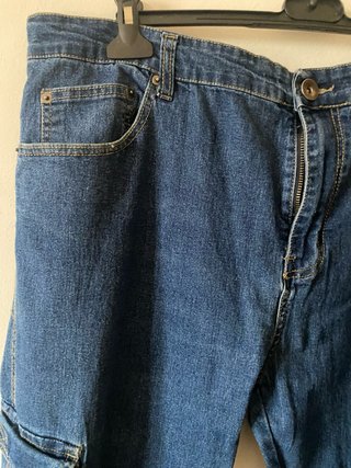 Jeans cargo uomo oversize blu
