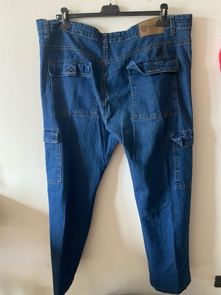 Jeans cargo uomo oversize blu