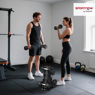 Conjunto de Mancuernas de Gimnasio con Soporte, 2X2Kg, 2X5Kg, 2X8Kg, 2X10Kg, Mancuernas Hexagonales para Gimnasio con Soporte de Hierro Fundido y Goma con Mango Antideslizante, Entrenamiento Fitne...