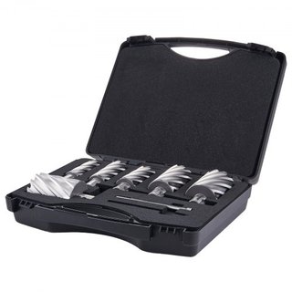 Juego de Cortadores Anulares, 6 piezas Brocas de Mag Drill con Mango Universal, 5.1 cm de Profundidad de Corte, Diámetro de Corte de 2.5 a 5.1 cm, Acero de Alta Velocidad M2AL, con 2 Pines Piloto ...