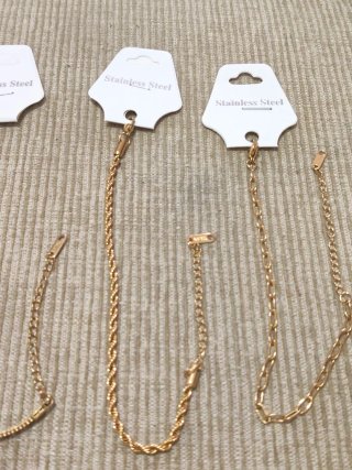 3 Braccialetti Placcati in Oro 18K
