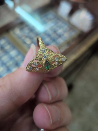 Anillo Oro 18k Lanzadera Esmeralda