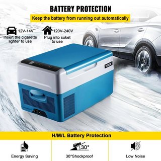 Refrigerador de Coche 22L Compresor Refrigerador Pequeño Portátil Congelador de Coche Vehículo Camión RV Barco Mini Enfriador Eléctrico para Viajes de Conducción Pesca Uso Exterior y en el Hogar