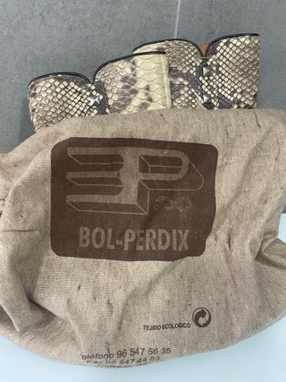 Botas Piel Serpiente Natural Beige Marrón