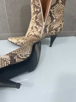 Botas Piel Serpiente Natural Beige Marrón
