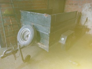 Remolque de coche verde