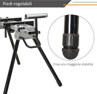 Soporte Universal para Sierras de Inglete, Banco Extensible Regulable y Plegable Carga Máxima 150Kg, Negro y Plata