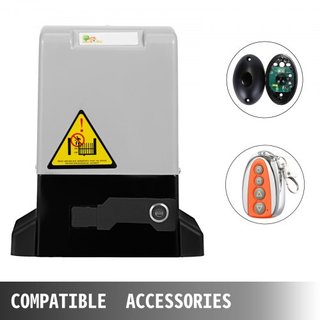 Apertura Automática de Puertas 600 kg/1300 lb, con Sensor Fotocélula de Seguridad Infrarrojo y 2 Controles Remotos, Abridor de Puerta Deslizante Velocidad de Movimiento 1188.7 cm Por Min