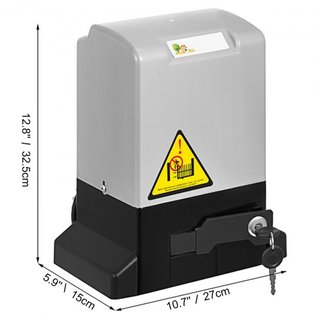 Apertura Automática de Puertas 600 kg/1300 lb, con Sensor Fotocélula de Seguridad Infrarrojo y 2 Controles Remotos, Abridor de Puerta Deslizante Velocidad de Movimiento 1188.7 cm Por Min