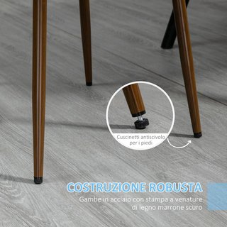 Sillas de Cocina Tapizadas, Set de 4 Piezas en Poliéster y Acero, 47X55X86 Cm, Azul
