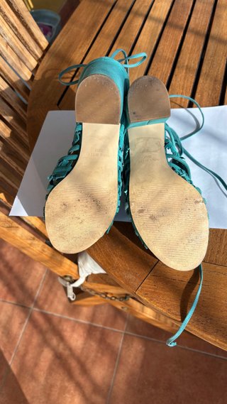 Sandalias ante turquesa T.36