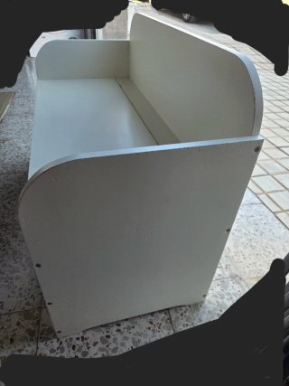 Baúl asiento de madera blanco