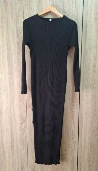 Vestido ajustado largo canalé Shein minimalista L