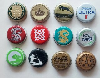 12 Chapas Coronas de Cerveza
