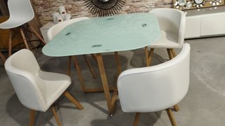 Mesa comedor cristal 4 sillas ergonómicas