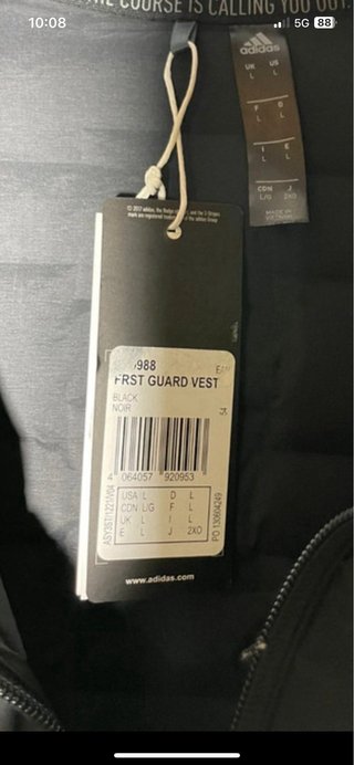 Adidas Chaquetón Pluma Sin Mangas Negro