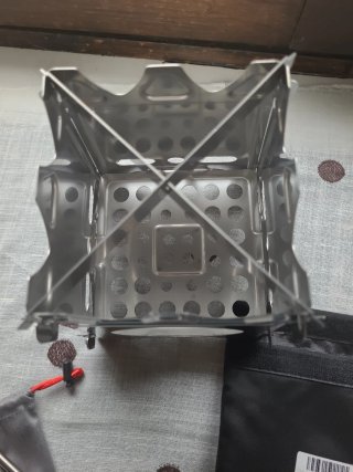 Estufa leña plegable + cerbatana + funda
