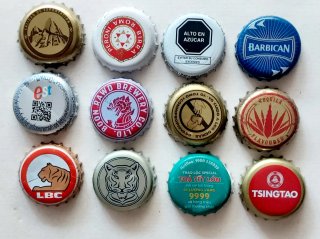 12 Chapas Coronas Cerveza Variadas