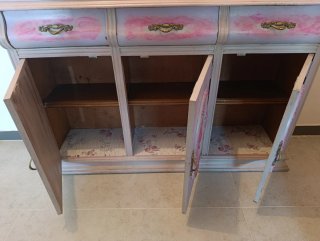 Mueble recibidor restaurado madera
