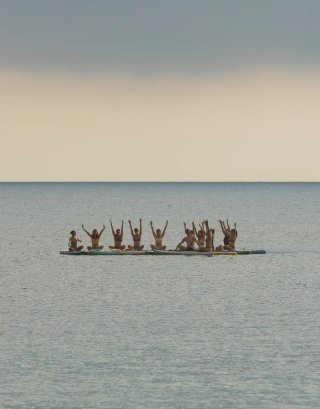 Clases de sup pilates, alquiler de tabla paddel su