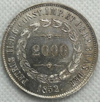 2000 Reis 1856 Brasil Moneda Antigua