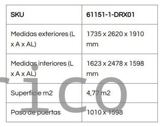 Caseta Metálica Eco Altea 173x262x191 cm - Duramax