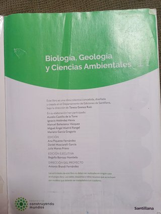Biología, Geología y Ciencias Ambientales 1 Bac...