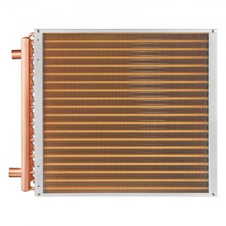 Intercambiador de Calor Agua a Aire 20" x 20" / 50.8 x 50.8 cm 3 Filas 3/8" / 1 cm Puertos de Cobre 242 Aletas