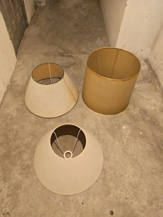 Pantallas de lámpara de papel y tela