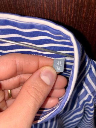 Camicia a Righe Blu e Bianche Tg L 100% Cotone
