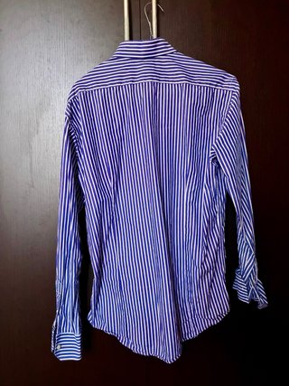 Camicia a Righe Blu e Bianche Tg L 100% Cotone
