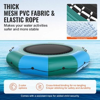 Bouncer de Agua Inflable, Trampolín Recreativo de Agua de 10 pies, Plataforma de Salto Portátil con Escalera de 3 Pasos y Bomba de Aire Eléctrica, Rebotador Flotante para Niños y Adultos para Pisc...