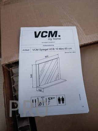 Espejo de pared para baño con estante - VCM