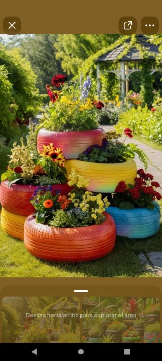 JARDINERAS RUEDAS RECICLADAS