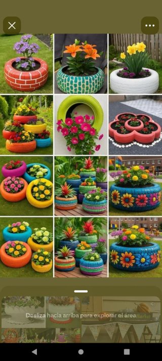JARDINERAS RUEDAS RECICLADAS