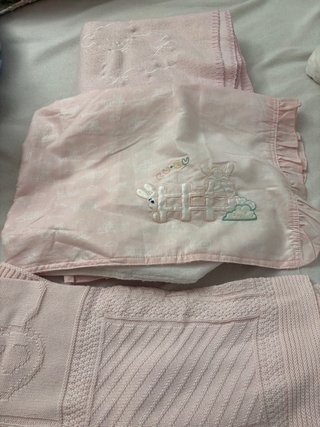 Mantas rosa bebé para cuna/cochecito