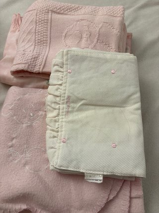 Mantas rosa bebé para cuna/cochecito