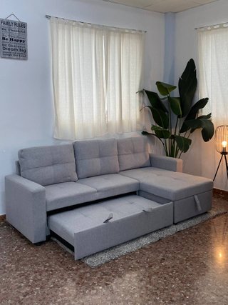 Sofá cama gris tela - hacemos envíos