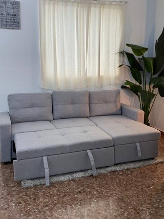 Sofá cama gris tela - hacemos envíos