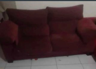 Sofá 3 plazas rojo