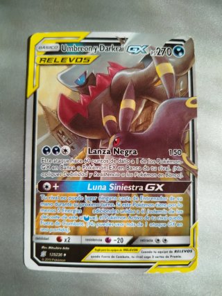 Carta Pokémon Umbreon y Darkrai GX PS 270