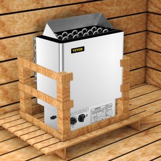 Calentador de Sauna de 9KW Estufa 380V-415V Calentador de Sauna Eléctrico Húmedo y Seco con Unidad de Control Incorporada Calentador de Sauna de Acero Inoxidable
