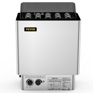 Calentador de Sauna de 9KW Estufa 380V-415V Calentador de Sauna Eléctrico Húmedo y Seco con Unidad de Control Incorporada Calentador de Sauna de Acero Inoxidable