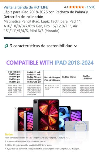 Lápiz HOTLIFE para iPad Morado