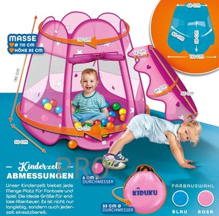 Tienda de campaña infantil con bolas - Kiduku