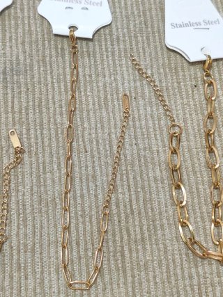 4 Braccialetti Placcati in Oro 18K